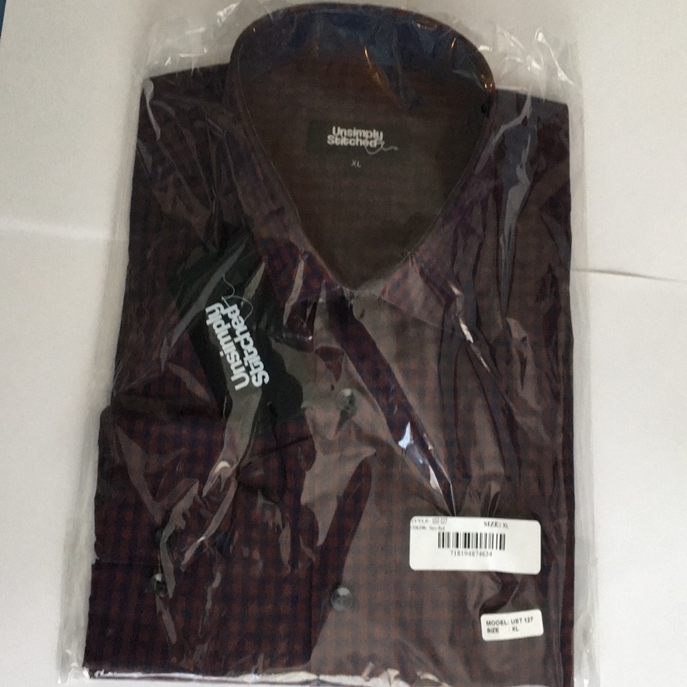 Unsimply Stitched - Dark Burgundy Dress Shirt - XL
